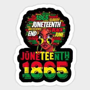 Celebrate Juneteenth Messy Bun Black Women 1865 Juneteenth Sticker